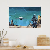 Vintage Science Fiction UFO Poster (Keuken)