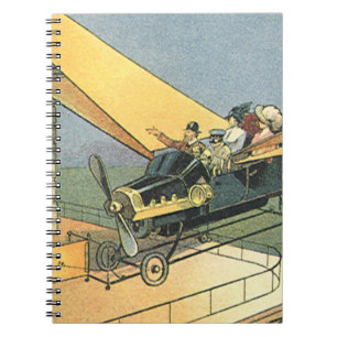 Vintage sciencefiction stoomtijdperk cabriolet notitieboek