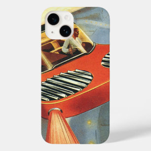 Vintage Sciencefiction Toekomstige Vliegende Auto Case-Mate iPhone 14 Hoesje