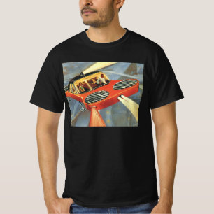 Vintage Sciencefiction Toekomstige Vliegende Auto T-shirt
