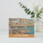 Vintage Scotland Crail Harbour Briefkaart (Staand voorkant)