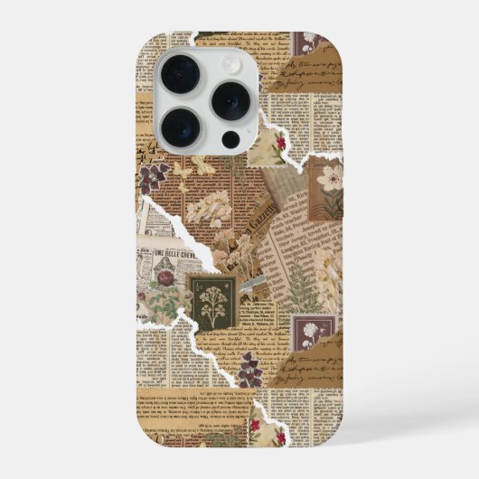 Vintage Scrapbook Collage Aesthetic phone case (Verso)
