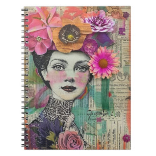Vintage Scrapbook Collage Gezicht (5) Notitieboek