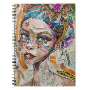 Vintage Scrapbook Collage Gezicht (6) Notitieboek