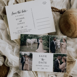 Vintage Script 4 Modèle photo Enregistrer la date