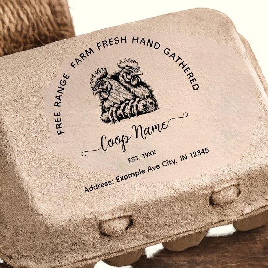 Vintage Script Kip Eierdoos Stempel