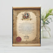 Vintage Scroll Santa Letter Template Kaart (Staand voorkant)