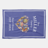 Vintage Seashell Family Beach House Serviette de c (Horizontal)