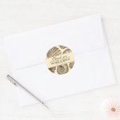 Vintage Seashell Wedding Favor Merci Sticker (Enveloppe)