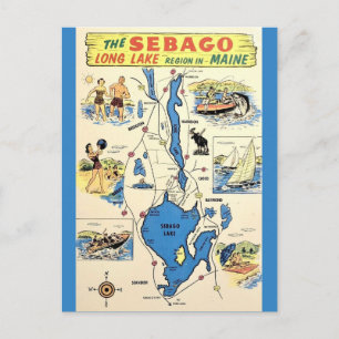 Vintage Sebago Lake Maine Briefkaart
