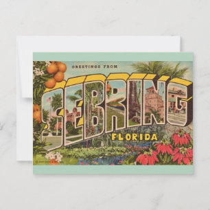 Vintage Sebring Florida Briefkaart