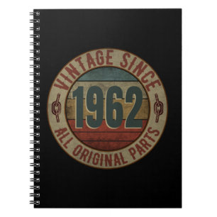 VINTAGE SEDERT 1962 ALLE ORIGINELE ONDERDELEN NOTITIEBOEK