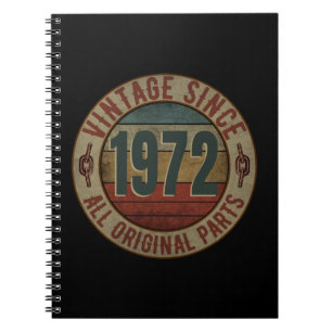 VINTAGE SEDERT 1972 ALLE ORIGINELE ONDERDELEN NOTITIEBOEK