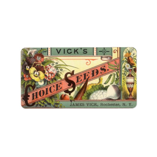 Vintage Seed Packet Étiquette Art, Vick's Choice S (Devant)