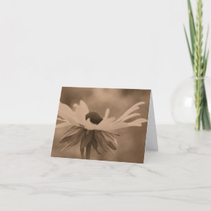 Vintage Sepia Black Eyed Susan Bloem Notitie Kaart