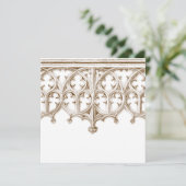 Vintage Sepia Cathedral bruiloft Kaart (Staand voorkant)