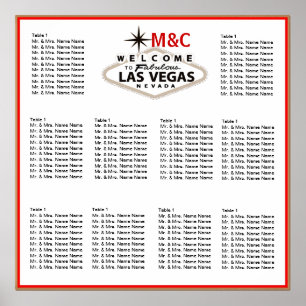 Vintage Sepia Las Vegas Mariage - Tableau de siège