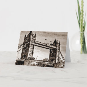 Vintage Sepia Londen Tower Bridge Kaart