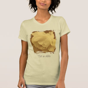 Vintage Sepia Roos Met Regendruppels Persoonlijk T-shirt
