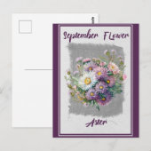 Vintage september bloem aster bloemstuk briefkaart (Voorkant / Achterkant)