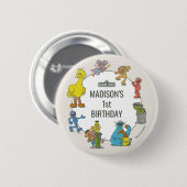 Vintage Sesame Street Characters Birthday Button (Voorkant /achterkant)