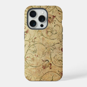Vintage shabby chic behang met bloemen iPhone 15 pro hoesje
