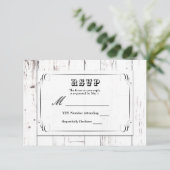Vintage Shabby Chic Blanc Bois Grange Mariage RSVP (Debout devant)