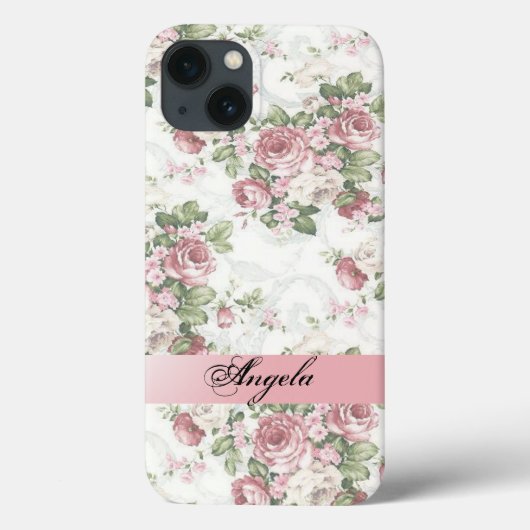 Vintage Shabby Chic Bloemen-Personalized Case-Mate iPhone Case (Achterkant)