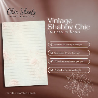 Vintage Shabby Chic Design 3M Post-it® Notities Notes