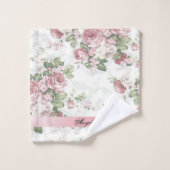 Vintage Shabby Chic Fleurs Personnalisées (Gant de toilette)
