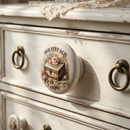 Vintage Shabby Chic Jewelry Pink Roses Keramische Knop