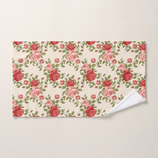 Vintage Shabby Chic Roses Pattern (Serviette à main)