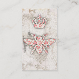 Vintage Shabby Queen Bee Visitekaartjes