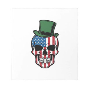 Vintage Shamrock Schedel Vlag Vector Design_1 Notitieblok