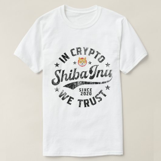 Vintage Shiba Inu Crypto Design T-shirt (Design voorkant)