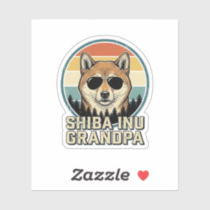 Vintage Shiba Inu Opa Hond Shirt Ontwerp_1 Sticker