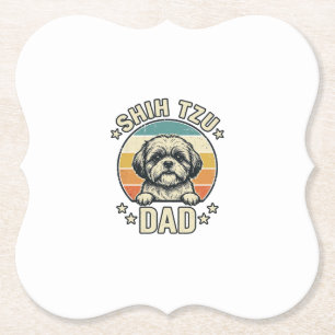 Vintage Shih Tzu Vader Hond Liefhebber Shirt Ontwe Kartonnen Onderzetters