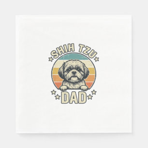 Vintage Shih Tzu Vader Hond Liefhebber Shirt Ontwe Servet