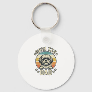 Vintage Shih Tzu Vader Hond Liefhebber Shirt Ontwe Sleutelhanger