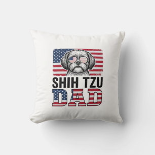 Vintage Shih Tzu Vader Patriottisch Hond Shirt Ont Kussen