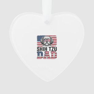 Vintage Shih Tzu Vader Patriottisch Hond Shirt Ont Ornament