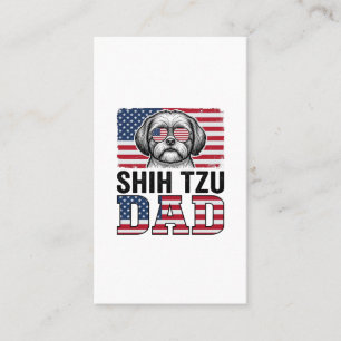 Vintage Shih Tzu Vader Patriottisch Hond Shirt Ont Visitekaartje