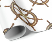 Vintage Ship wheel Cadeaupapier (Rol Hoek)