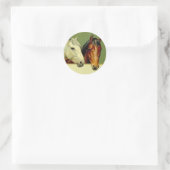 Vintage Show Paarden Trekkers Ronde Sticker (Tas)