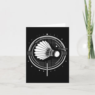Vintage Shuttle Design Minimalistische Badmintonsp Kaart