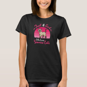 Vintage Siamees Kat Gewoon Een Meisje Dat Van Sia T-shirt