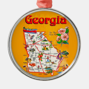 Vintage sieradekaart van Georgia als ornament