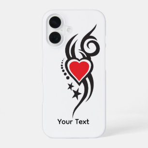 Vintage Sierhart met Bloem Tattoo Kunst iPhone 16 Hoesje