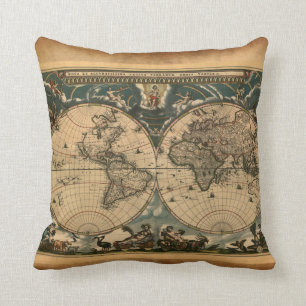 Vintage Sierkussen van het oude decor van de Werel