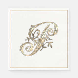 Vintage Sierlijk Gouden Monogram P Servet